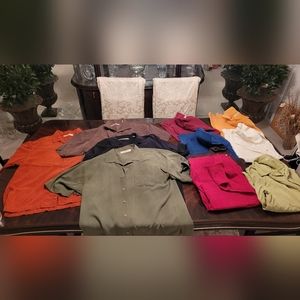 11 Tommy Bahama Large 100% Silk Short Sleeve Shirts